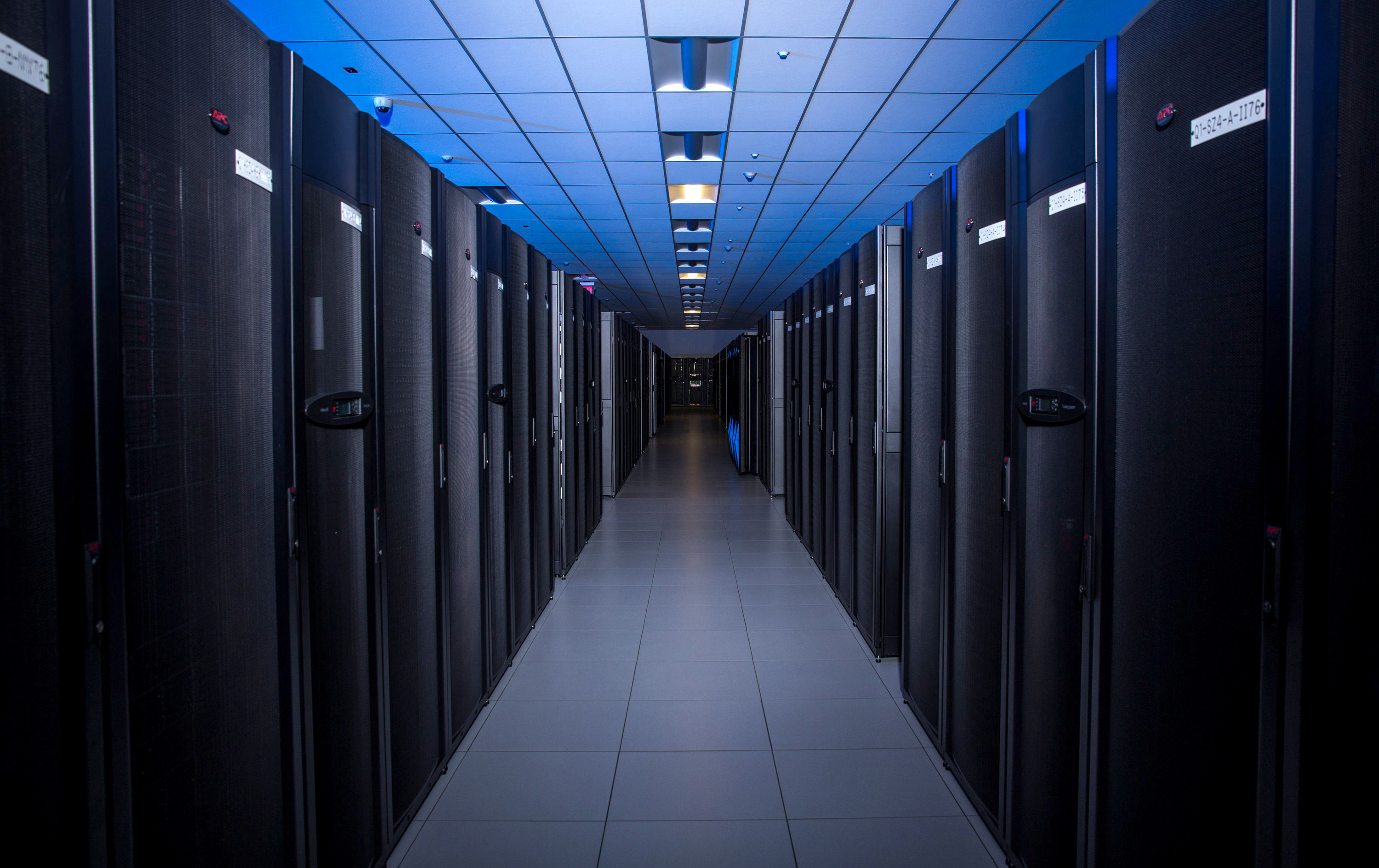 Row of Racks in Data Center